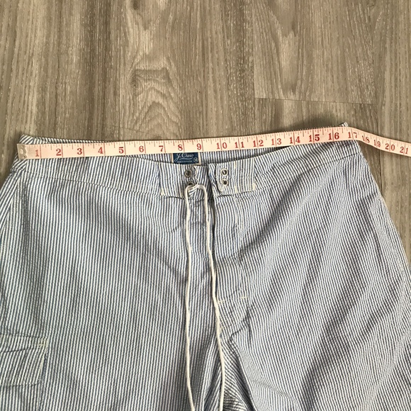J Crew Seersucker Board Shorts Mesh Liner Mens 34 - Picture 3 of 9